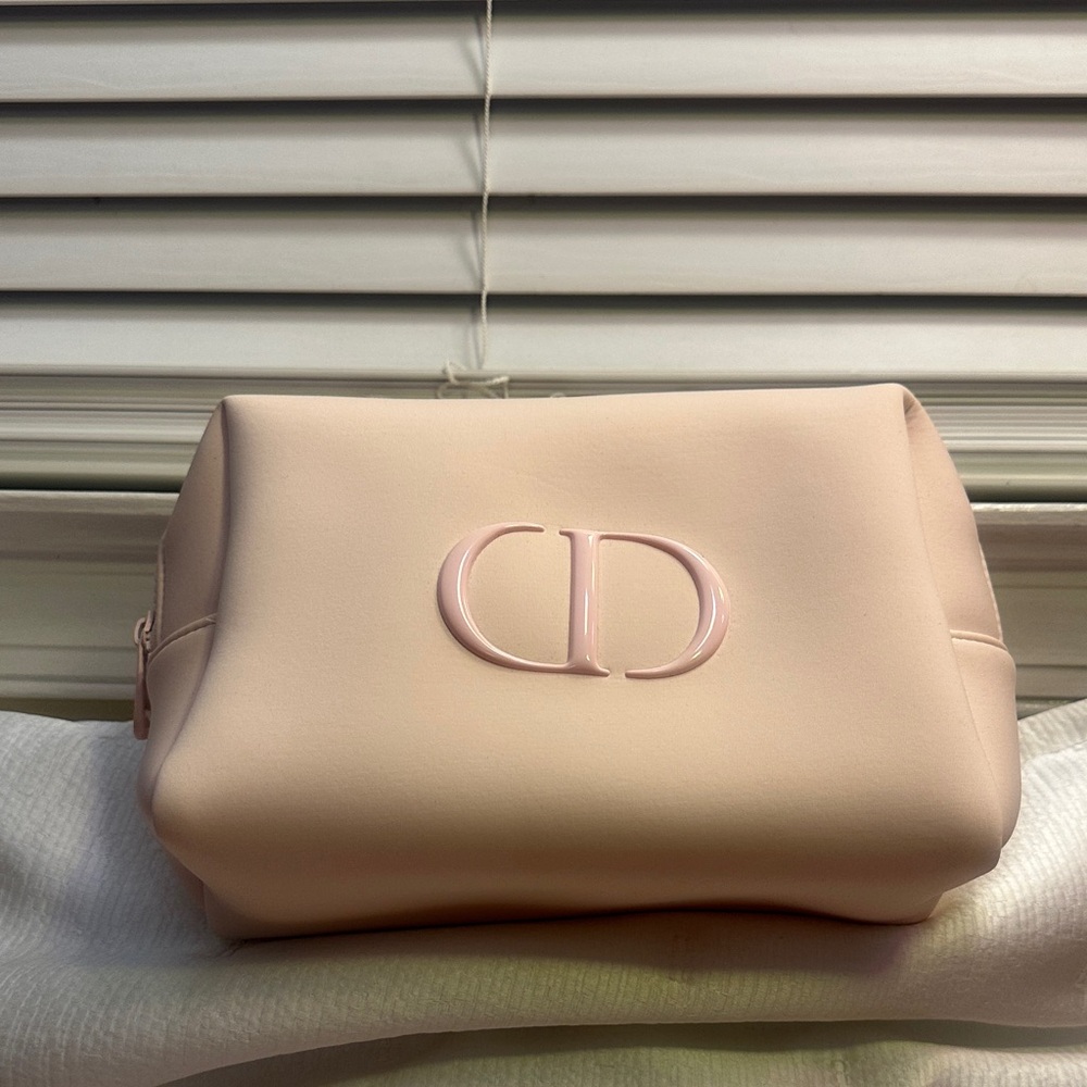 Dior Pale Pink Cosmetic Pouch with CD Logo